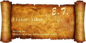 Eizler Tibor névjegykártya